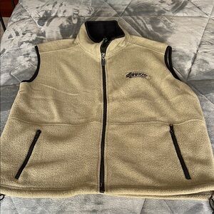 Men's Beige Fleece Arctic Cat Vest